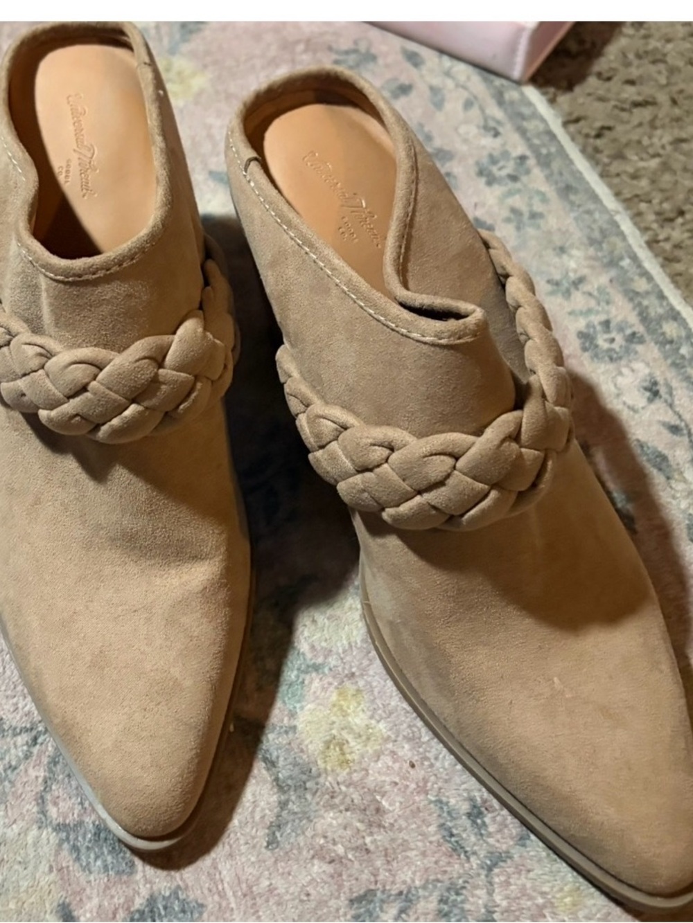 Universal Thread Braided Suede Mule Clogs - Beige Tan
